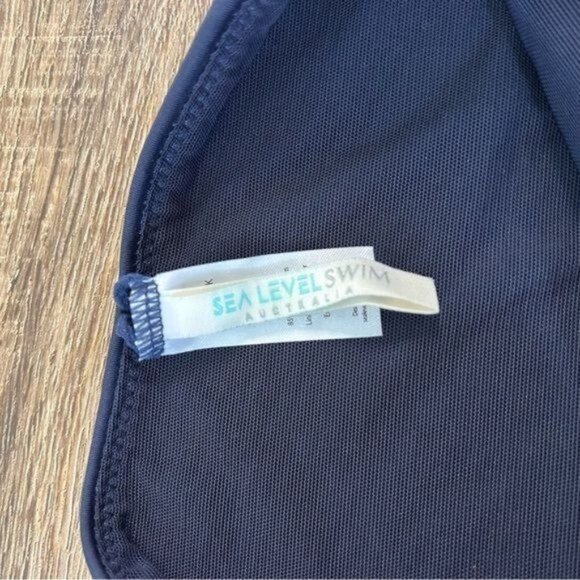 SEA LEVEL SWIM Australia High Waisted Ruched detail Bikini Bottoms Blue 4 NEW - Picture 6 of 10